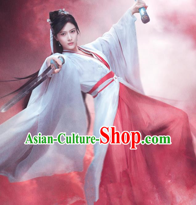 Drama Chong Zi Demon Woman Yin Shui Xian Clothing China Traditional Hanfu Young Lady Dresses Ancient Female Warrior Costumes