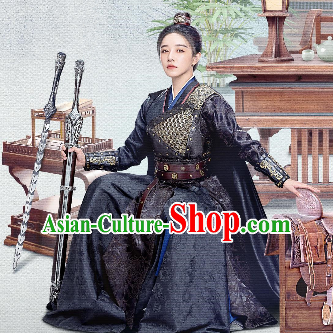 Traditional Chinese Tang Dynasty Female General Armor TV Series Drama Go East Yuchi Hua Costume Ancient China Swordswoman Clothing
