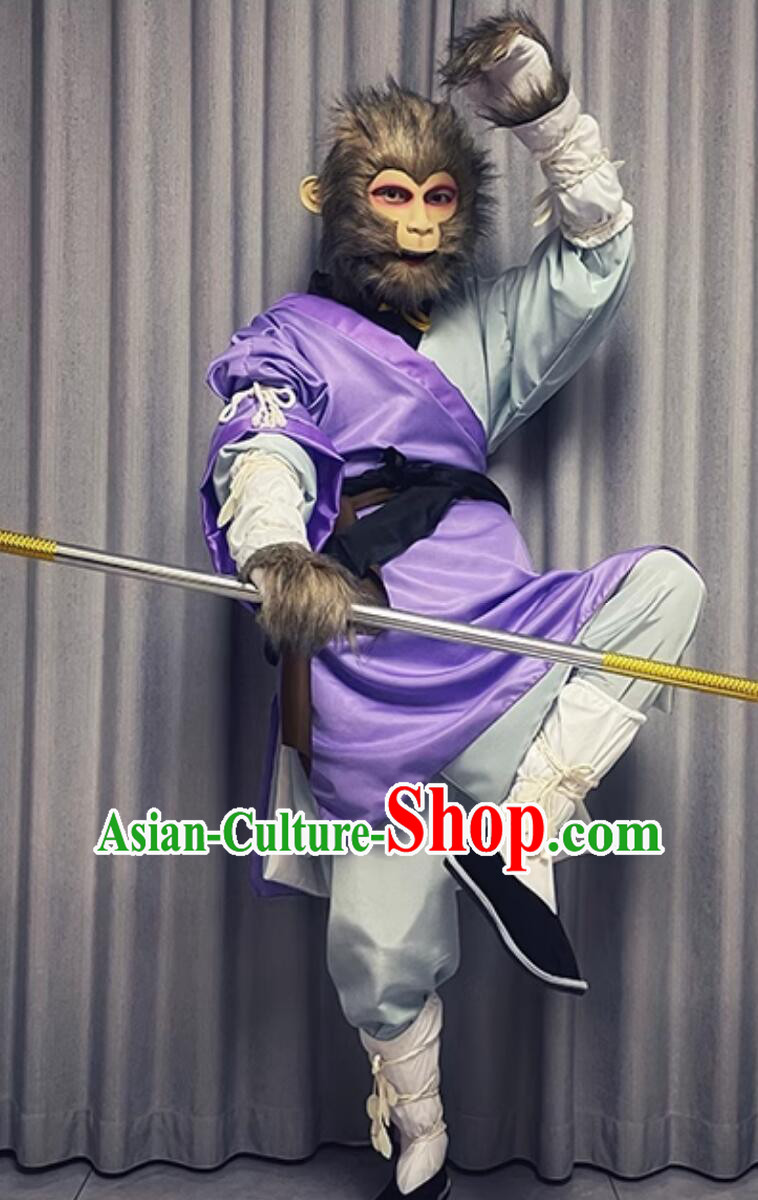 Journey to the West Handsome Monkey King Outfit Halloween Cosplay Costume Black Myth Wukong Tian Ming Ren Clothing