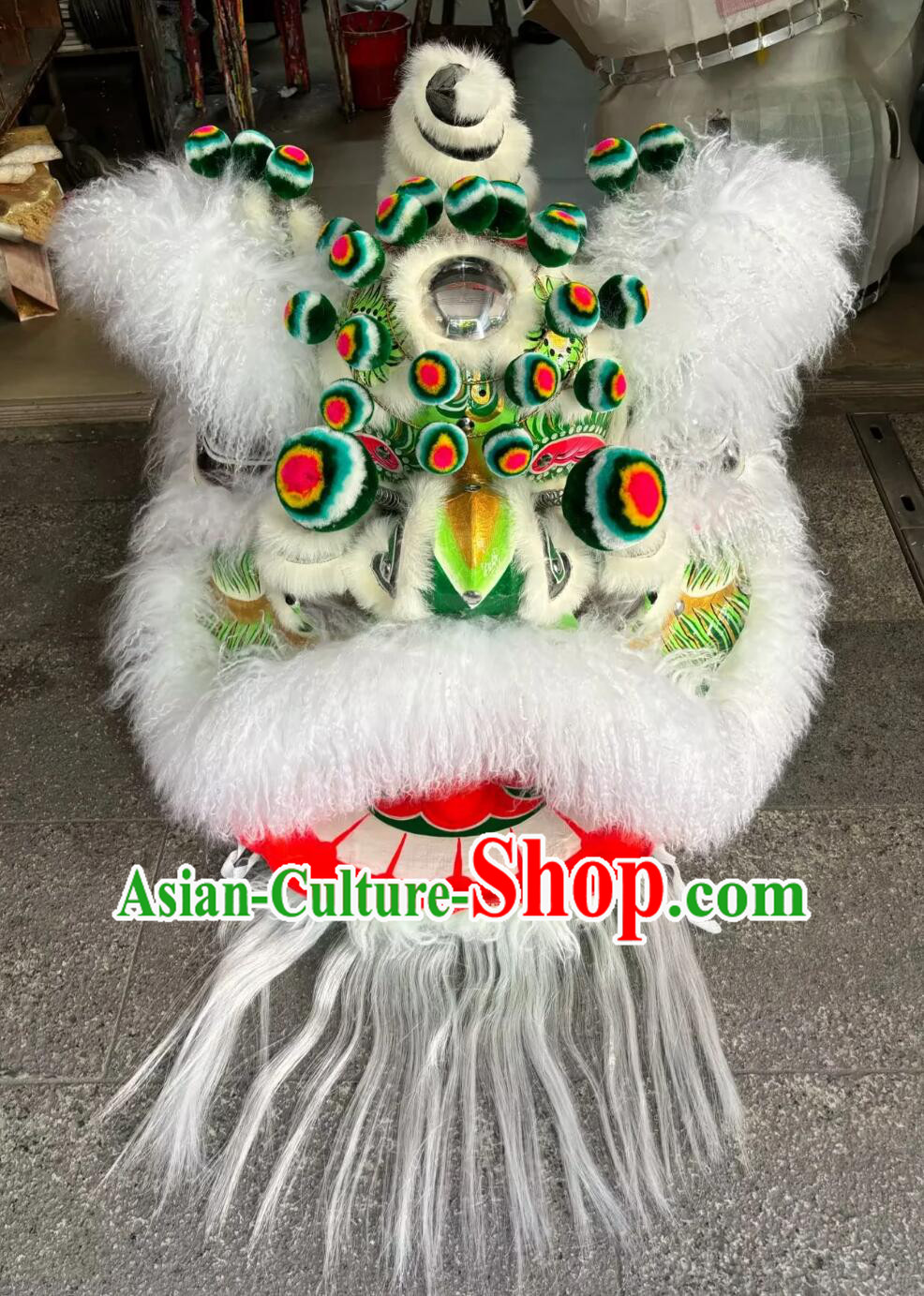 Traditional Chinese Radish Fut San Lion Dancing Instruments Handmade Lion Dance Head Dancing Lion Costume Complete Set