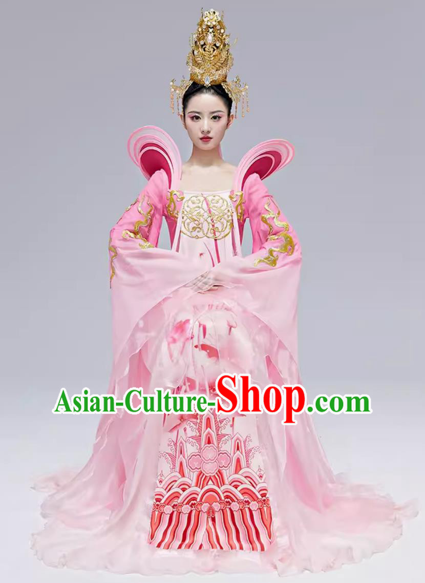 China Tang Dynasty Dance Pink Dress Chinese Classical Dance Costume Traditional Hanfu Clothing
