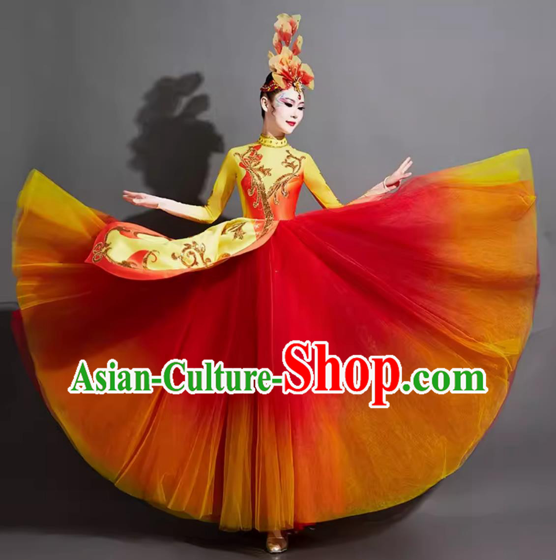 Chinese Dream Woman Group Dance Costume Modern Dance Clothing China Spring Festival Gala Opening Dance Red Dress