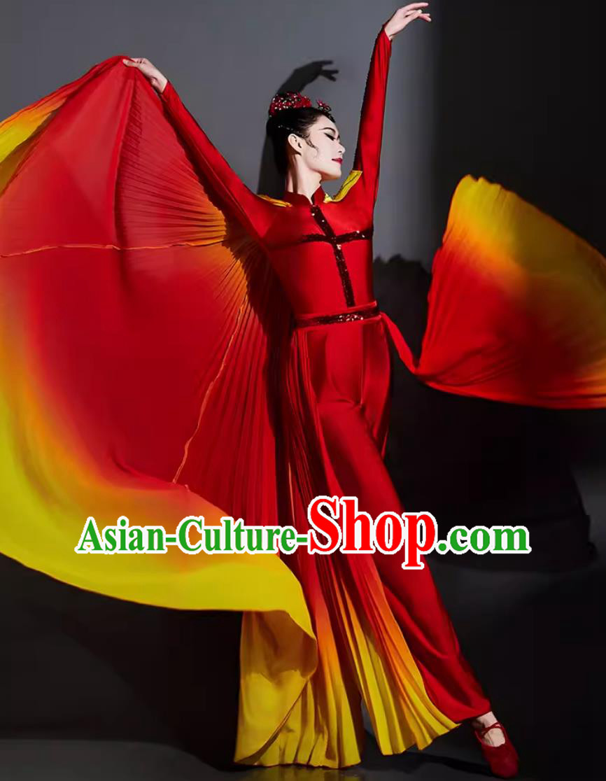 Chinese Dream Opening Dance Costume Modern Dance Women Group Dance Clothing China Spring Festival Gala Performance Red Dress