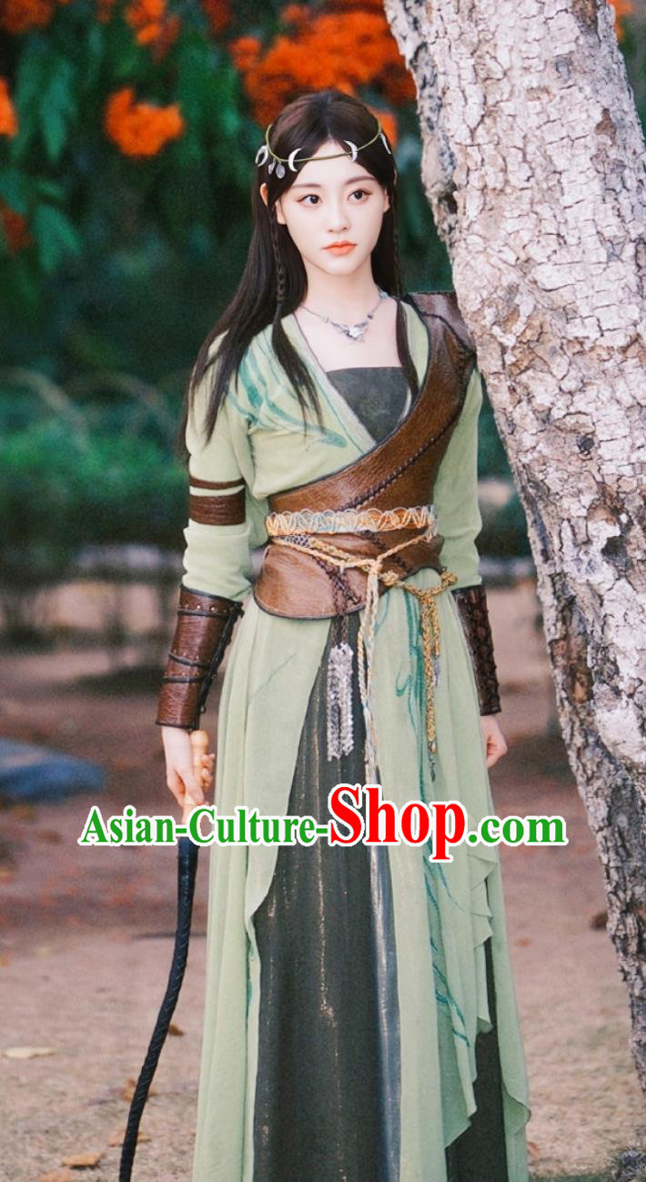 TV Series Drama Burning Flames Shen Yin Country Woman A Lan Costume Ancient China Swordswoman Dress Traditional Chinese Female Hanfu