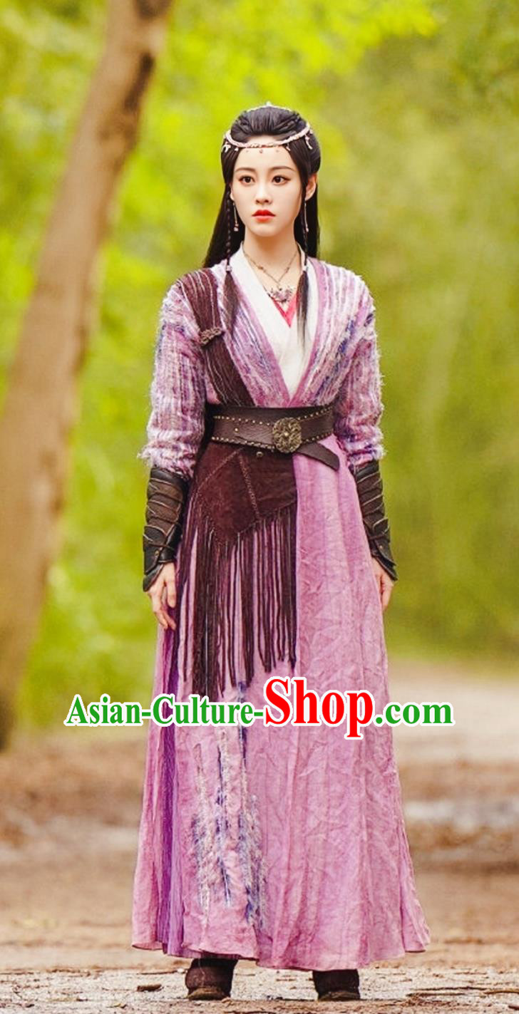 TV Series Drama Burning Flames Heroine A Lan Costume Ancient China Female Swordsman Clothing Traditional Chinese Hanfu Dress