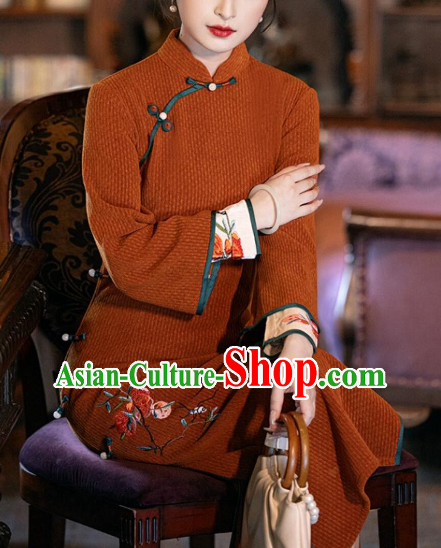 China Classical Cheongsam Traditional Chinese Clothing Embroidered Modern Qipao Dress