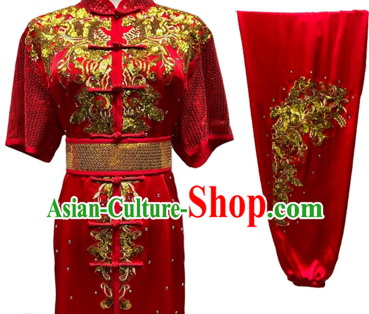 China Wushu Tournament Red Suit Kung Fu Clothing Traditional Chinese Kung Fu Changquan Costume Martial Arts Competition Uniform