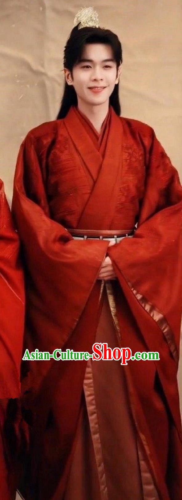 Traditional Chinese Bridegroom Red Hanfu TV Series Joy of Life Fan Xian Wedding Costume Ancient China Prince Clothing