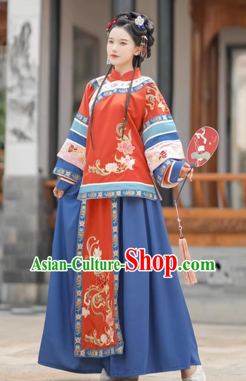 Ancient China Bride Costume Chinese Late Qing Dynasty Clothing Traditional Wedding Red Dress