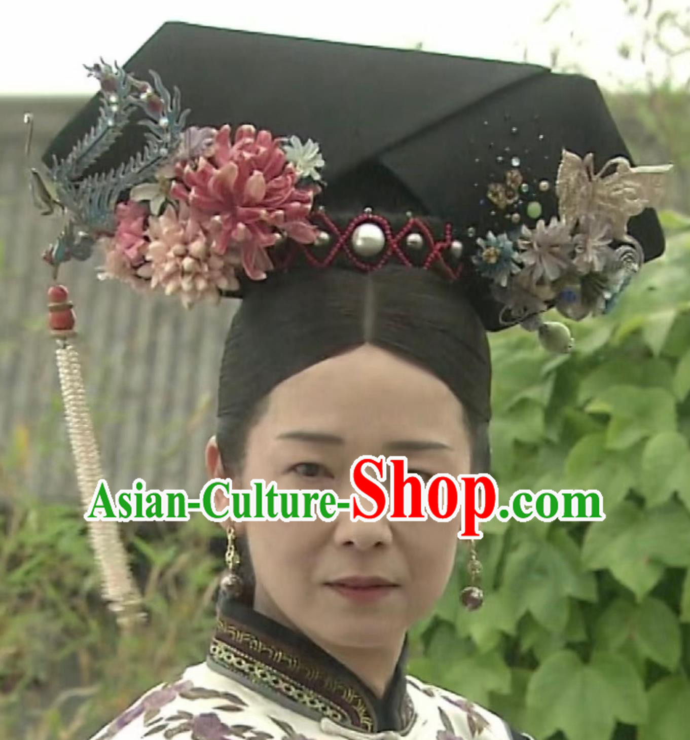 China Qing Dynasty Empress Hat Manchu Woman Grand Headpiece The Firmament Of The Pleiades Empress Dowager Cixi Headgear