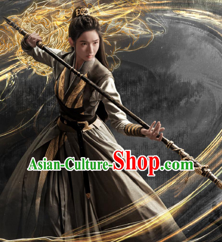 Ancient China Swordswoman Clothing Traditional Chinese Hanfu TV Series Drama Tiger and Crane Heroine Zhao Xin Tong Costume