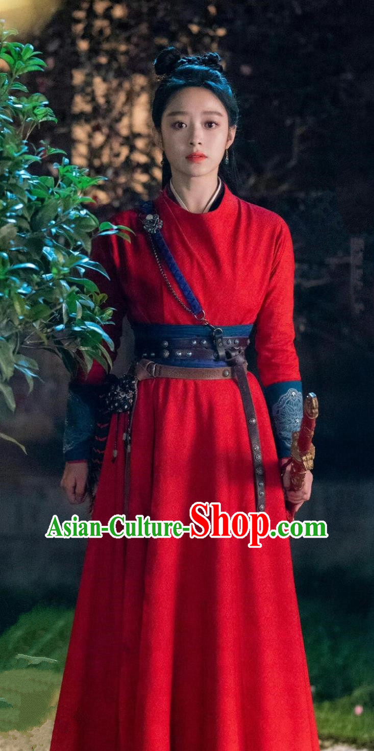 TV Series Sword and Fairy Heroine Lin Yue Ru Costume Ancient China Swordswoman Clothing Traditional Chinese Xianxia Drama Red Dress