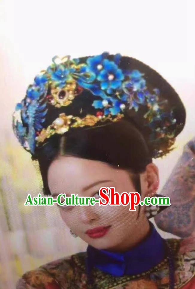 TV Series Ruyi Royal Love in the Palace Qing Dynasty Empress Headwear Chinese Traditional Hanfu Headdress Ancient China Court Woman Hat