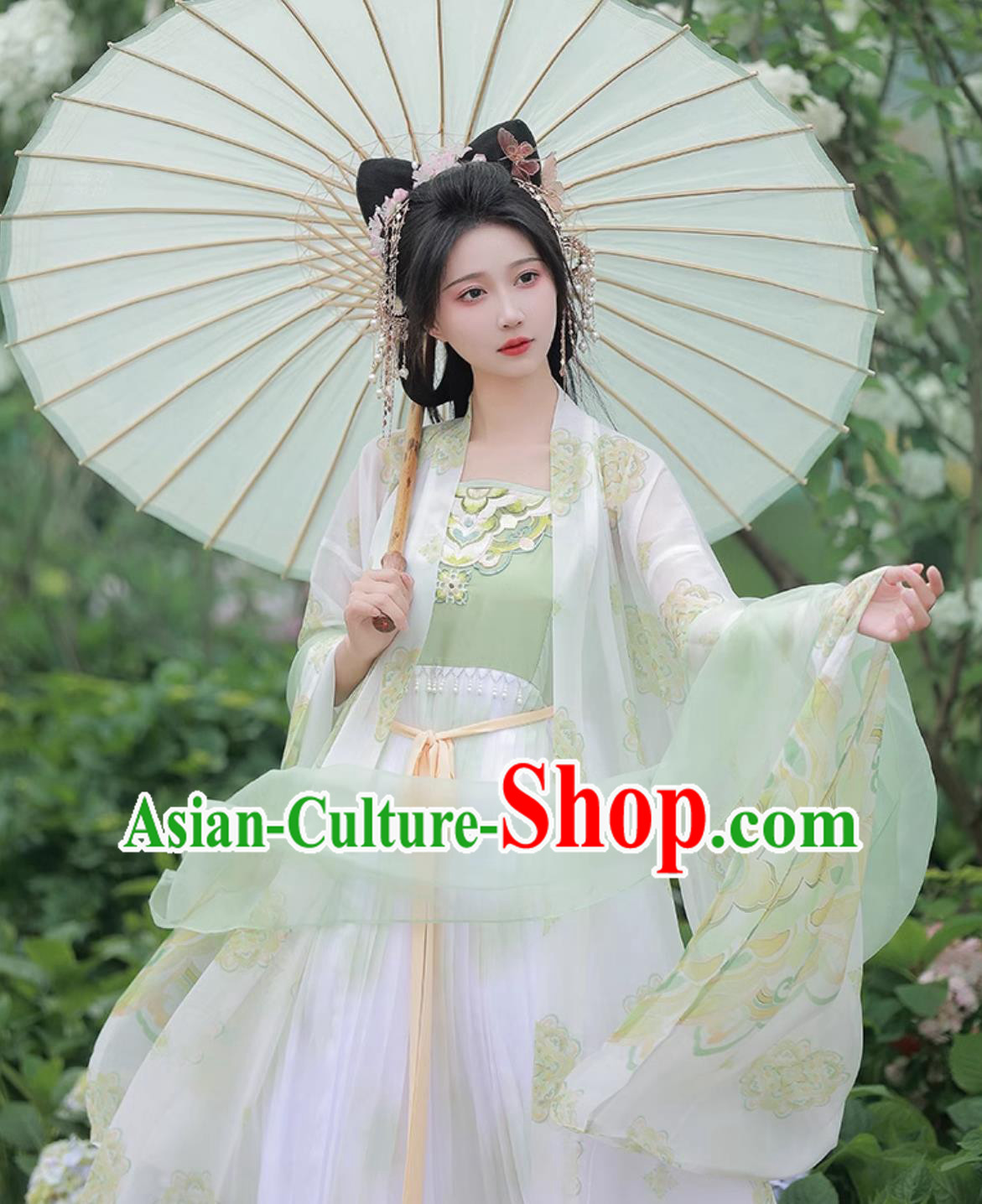 Chinese Traditional Light Green Hanfu Dress Song Dynasty Embroidered Clothing Ancient China Princess Costume