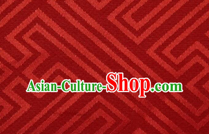 Tibetan Robe Brocade Buddhism Swastika Pattern Red Cloth Traditional Chinese Fabric