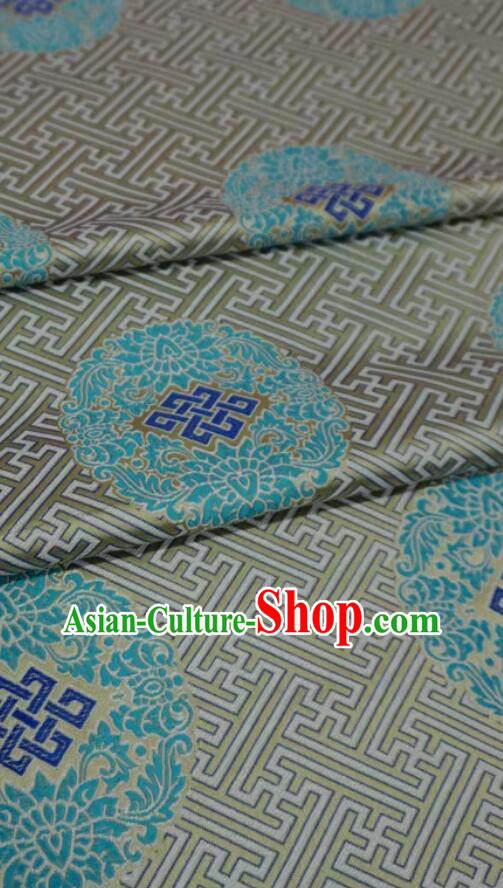 Classical Tibetan Robe Brocade Buddhism Lucky Swastika Pattern Dark Golden Cloth Traditional Chinese Fabric