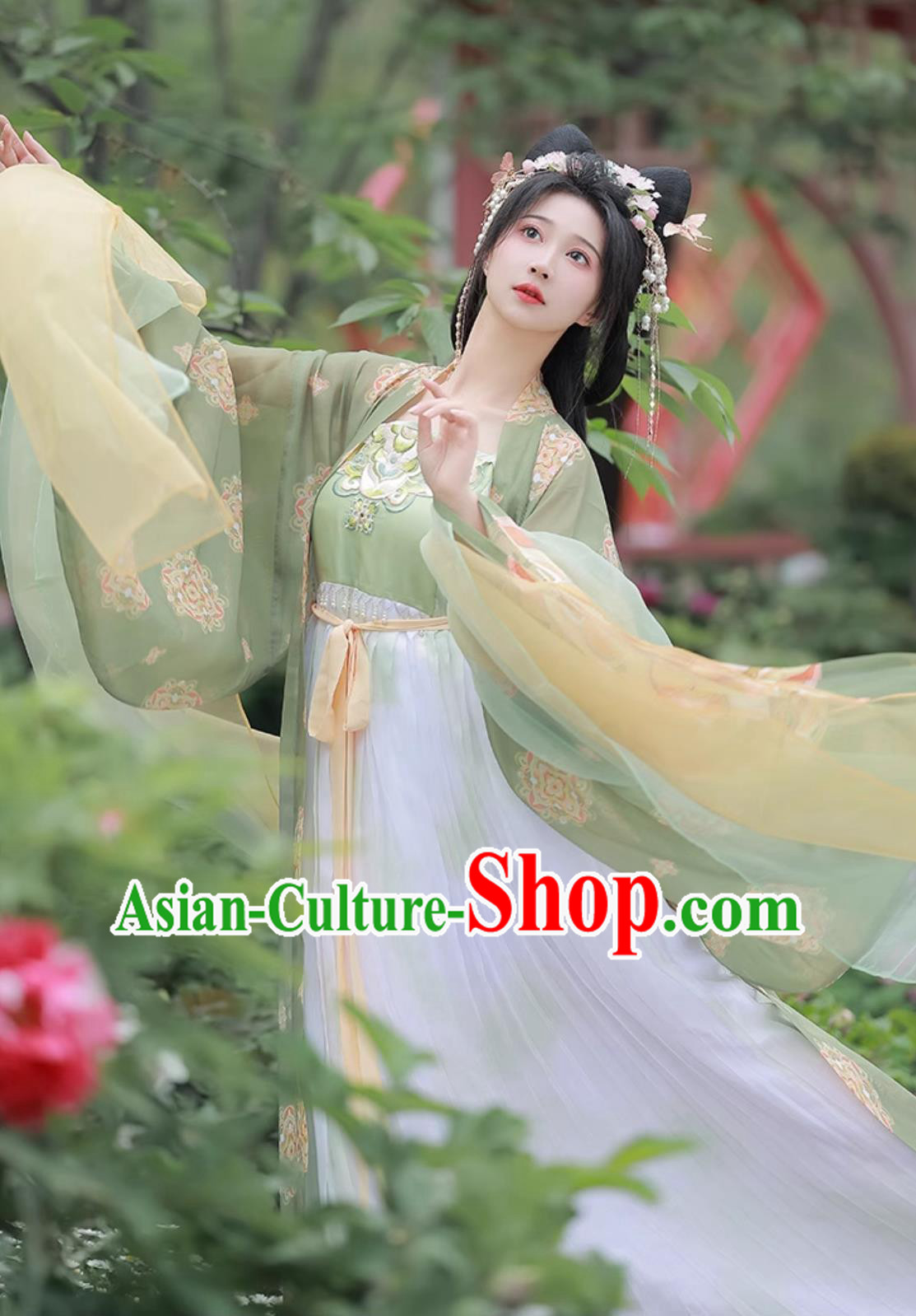 Traditional Chinese Hanfu Dress Ancient China Royal Princess Costume Tang Dynasty Young Woman Embroidered Clothing