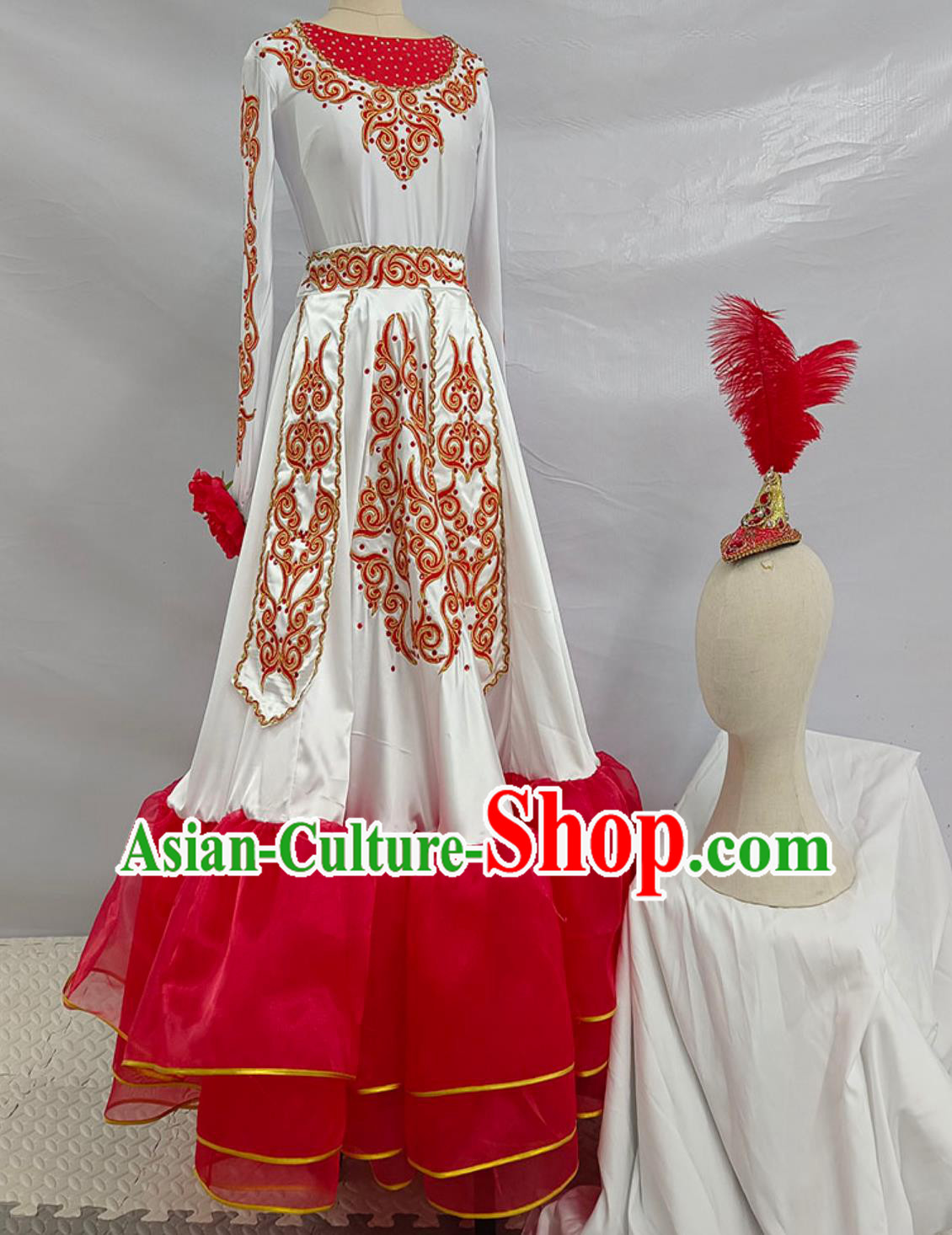 Chinese National Dance Costume Kazak Nationality Dance Dress Taoli Cup Competition Clothing