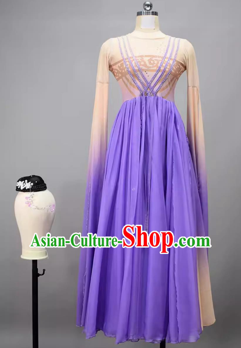 Like A Dream Woman Solo Dance Costume Chinese Classical Dance Clothing Dance Competition Purple Dress