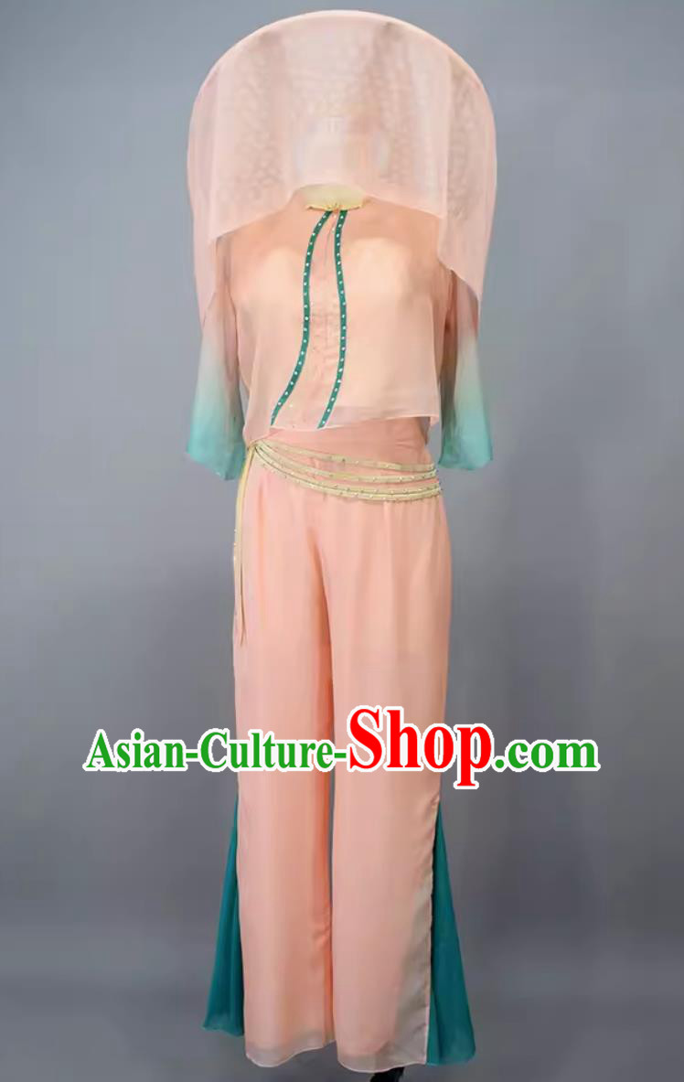 China Fan Dance Clothing Country Women Group Dance Dress Chinese Classical Dance Costume