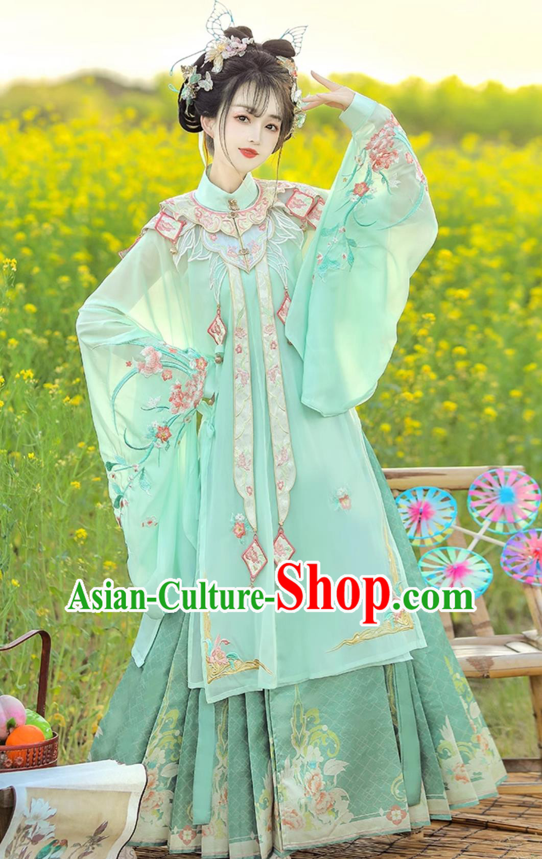 Ancient China Palace Princess Clothing Traditional Green Hanfu Dress Chinese Ming Dynasty Woman Costume