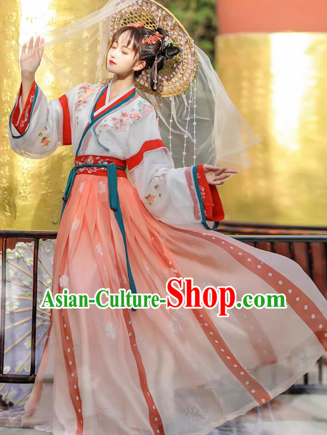 Ancient China Young Lady Costume Chinese Traditional Clothing Jin Dynasty Princess Hanfu Dress