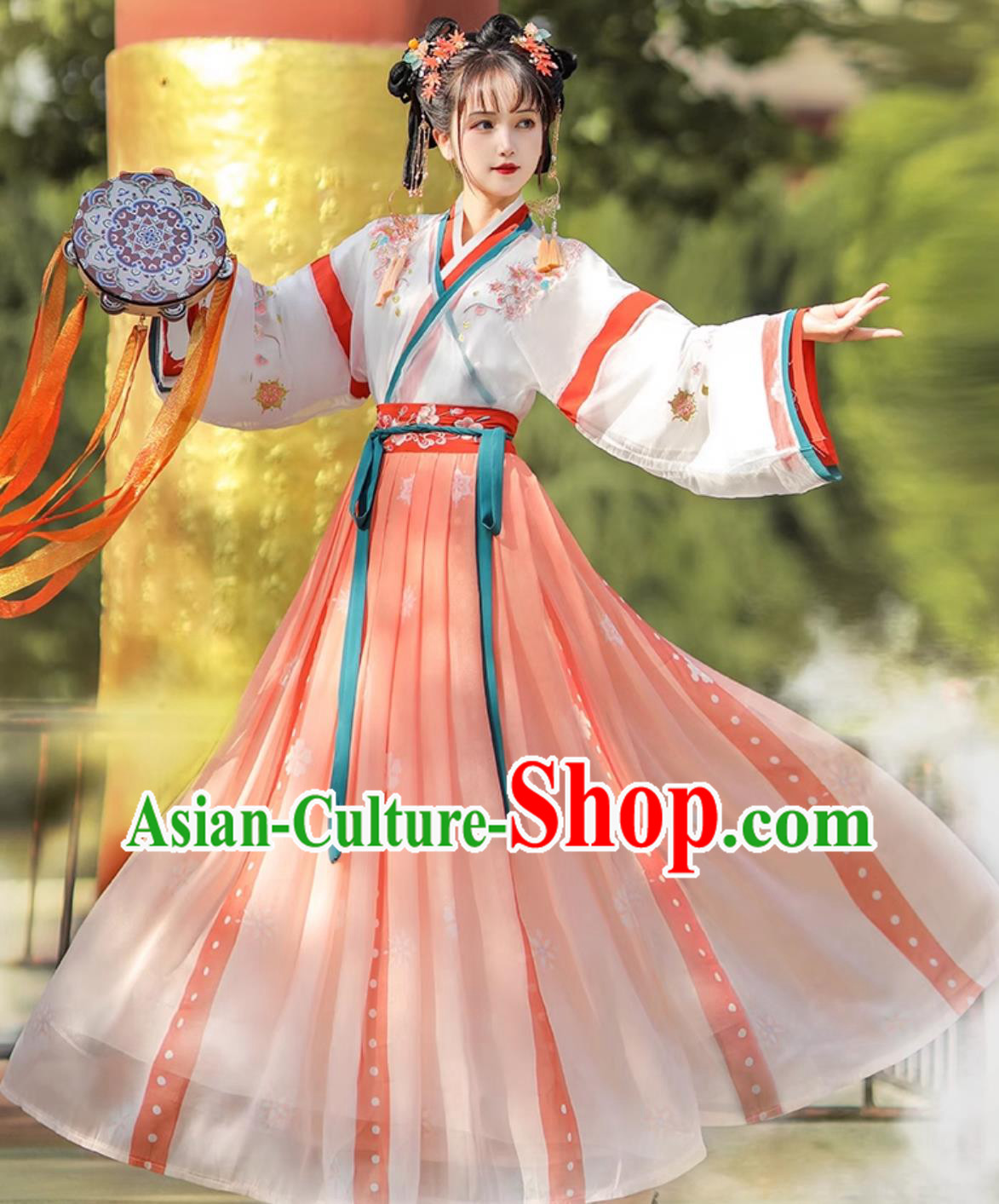 Ancient China Young Lady Costume Chinese Traditional Clothing Jin Dynasty Princess Hanfu Dress