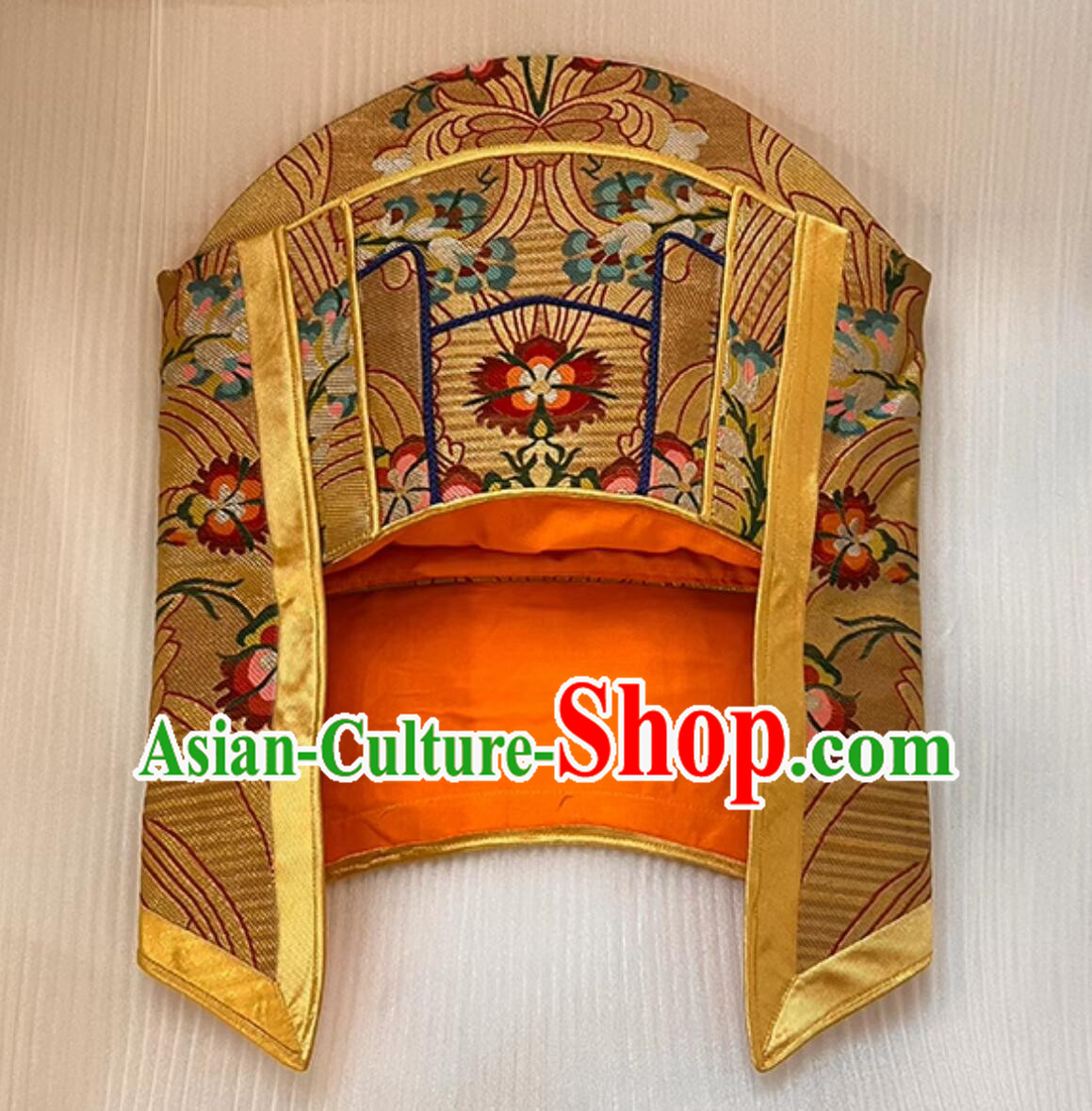 Chinese Tibetan Lama Hat Handmade Vajrayana Master Headwear Gampopa Buddha Headdress