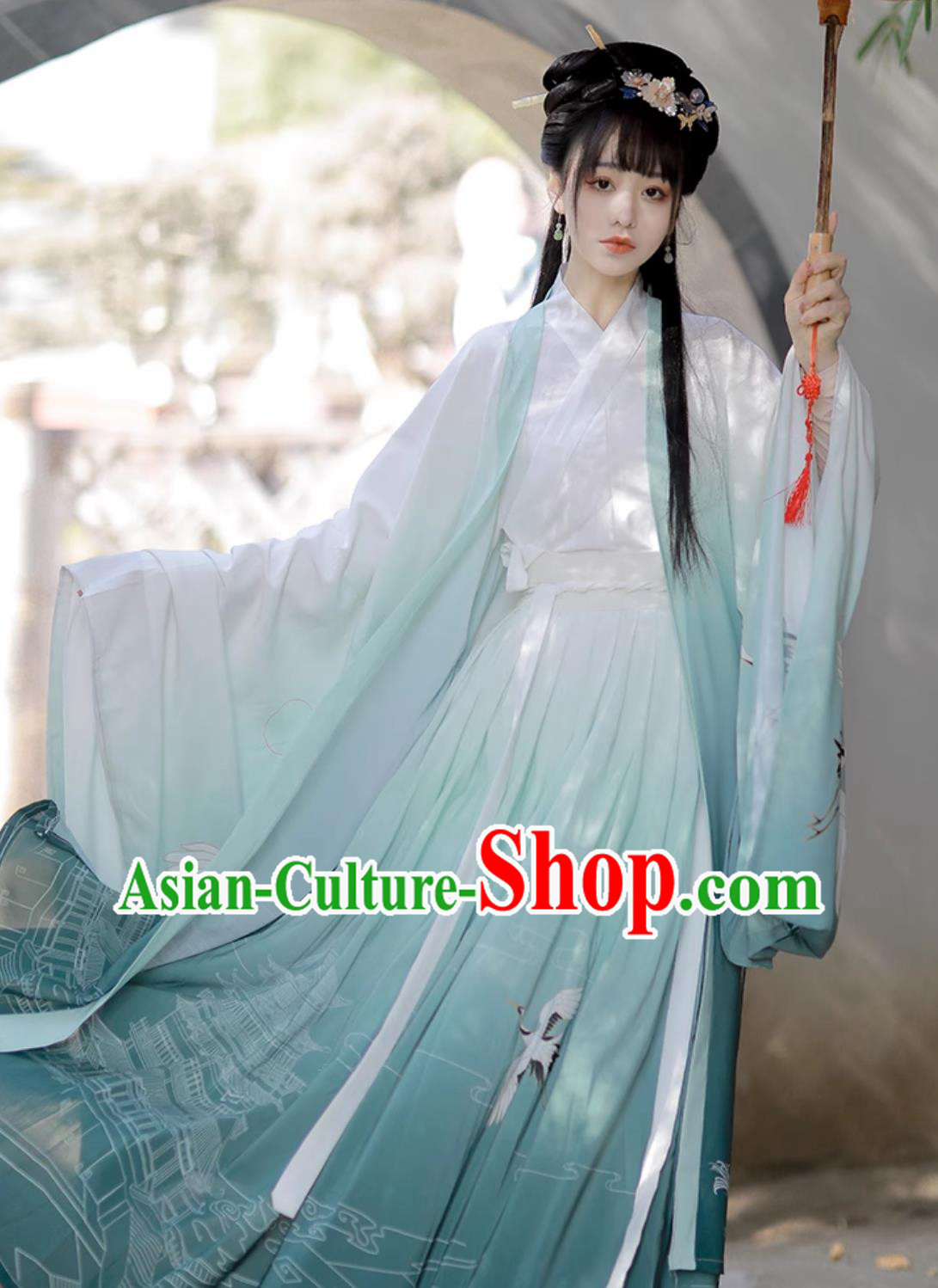 Chinese Jin Dynasty Clothing Traditional Green Hanfu Dress Ancient China Swordsman Costume