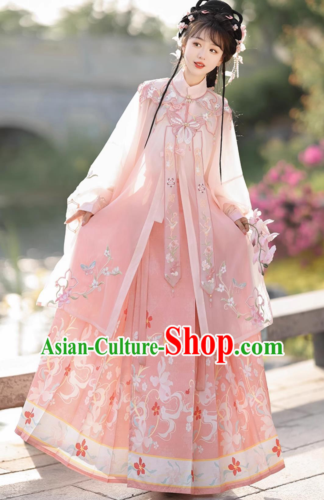 Ancient China Royal Princess Costume Chinese Ming Dynasty Clothing Traditional Pink Hanfu Dress