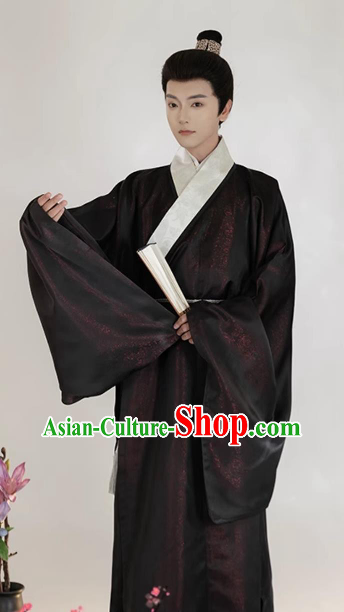 Chinese Ming Dynasty Priest Frock Ancient China Scholar Costume Traditional Male Hanfu Robe
