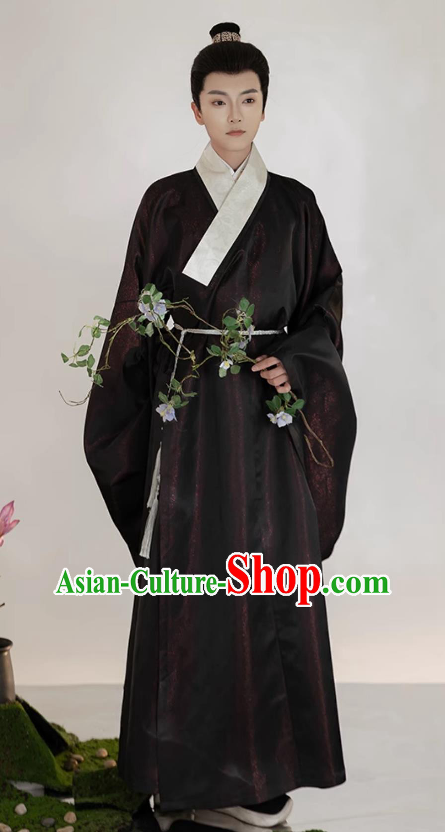 Chinese Ming Dynasty Priest Frock Ancient China Scholar Costume Traditional Male Hanfu Robe