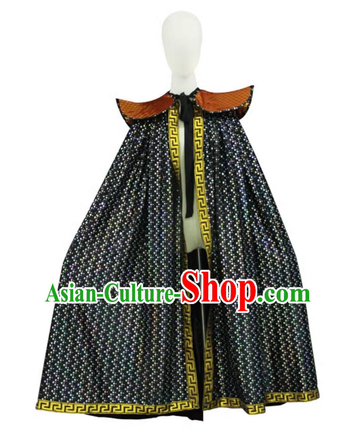 Sichuan Opera Bian Lian Cloak Chinese Traditional Face Changing Costume Black Cape