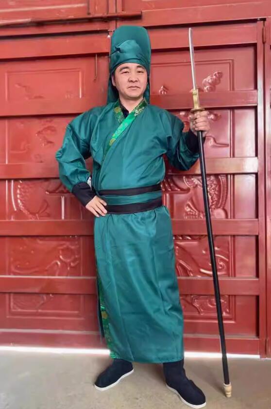 Romance of the Three Kingdoms Guan Gong Outfit Traditional Chinese Hero Clothing Ancient China Warrior Guan Gong Green Costume