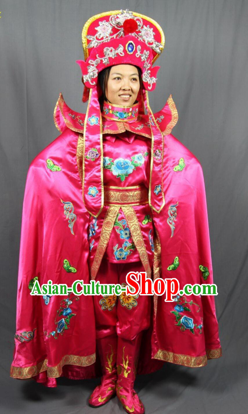 Pink Bian Lian Costume Cloak Pants Belt Hat and 10 Masks Complete Set for Women