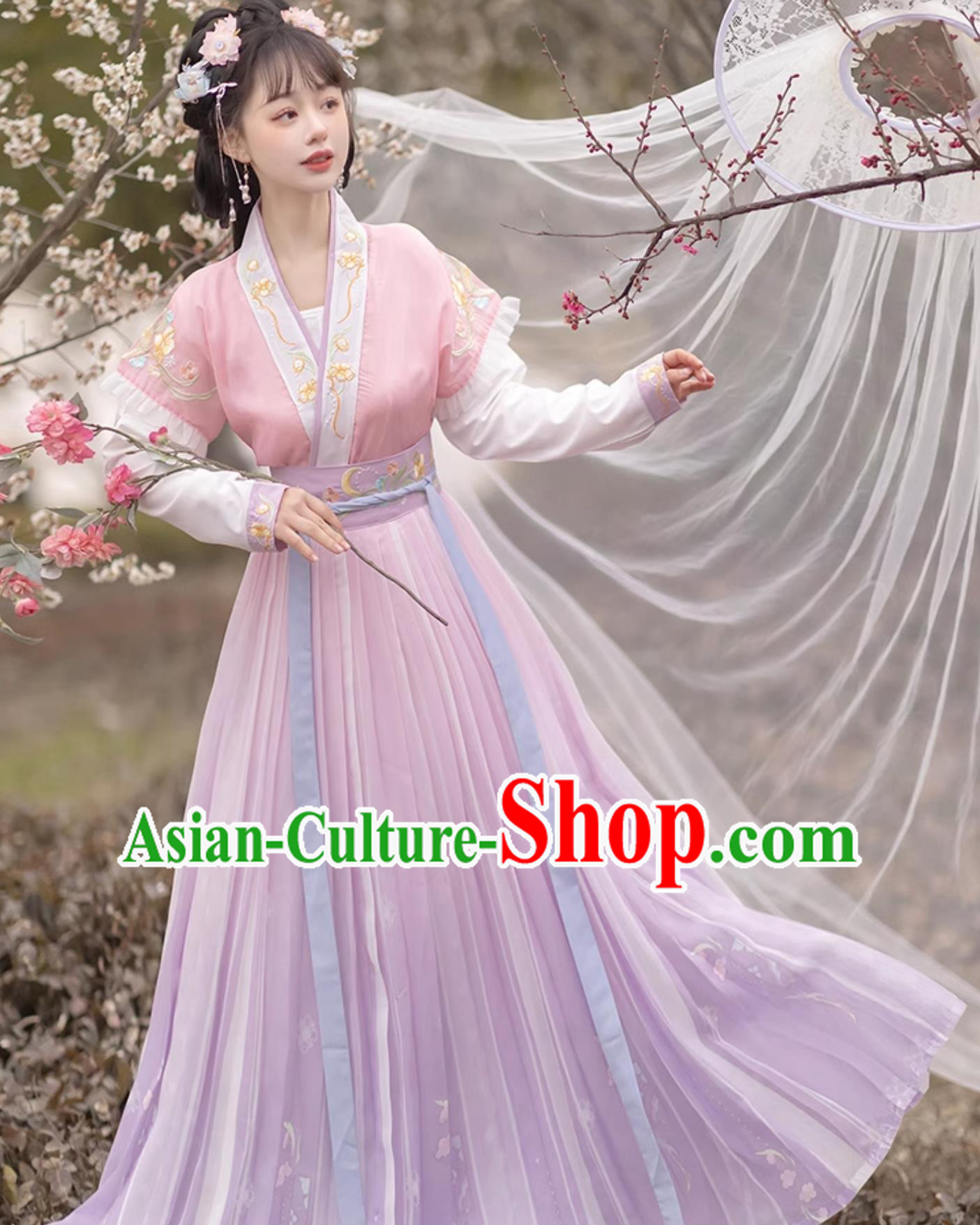 Ancient China Princess Costume Traditional Lilac Hanfu Dress Chinese Tang Dynasty Young Lady Clothing