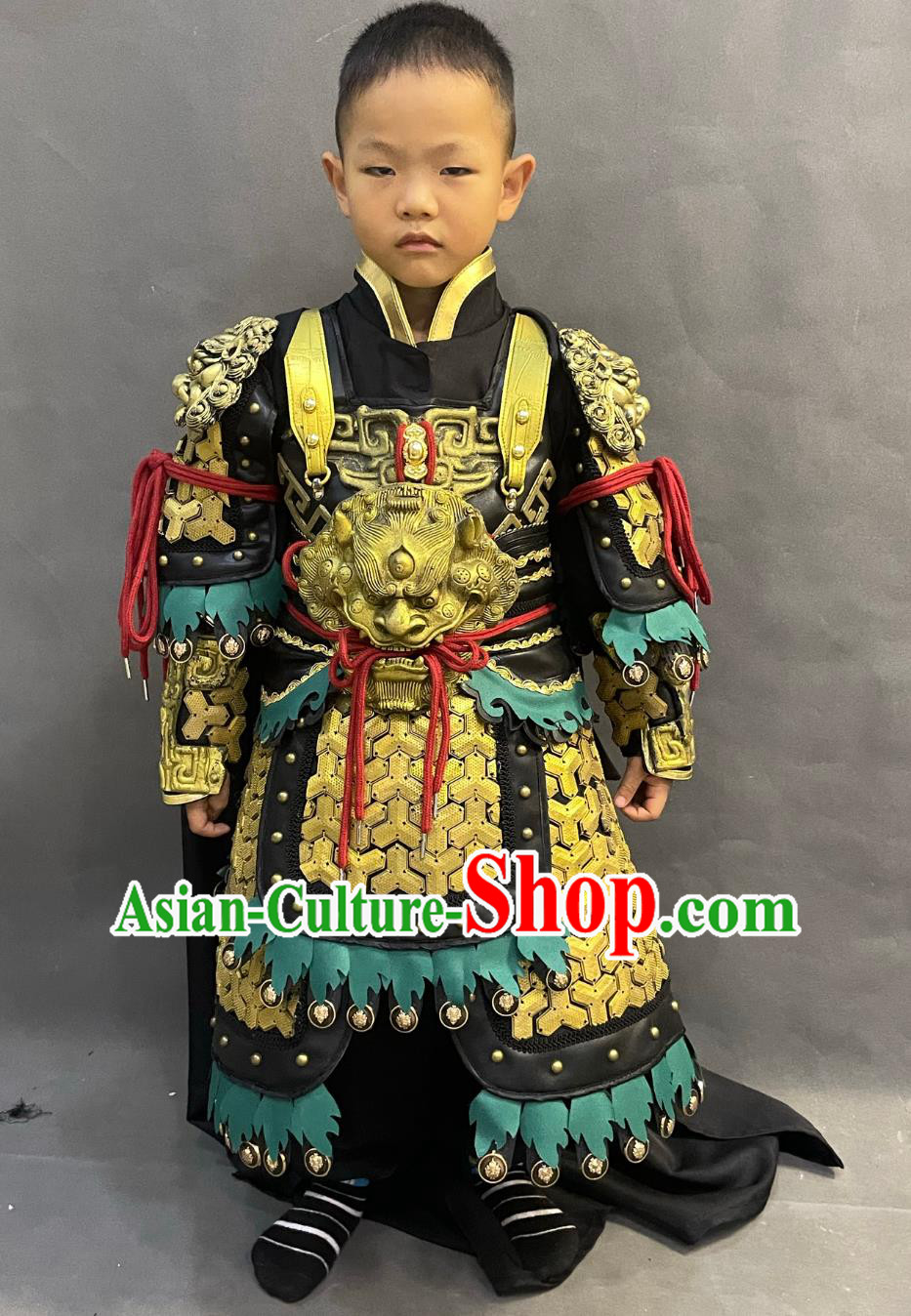 Ancient China General Armor Chinese Song Dynasty Hero Yue Fei Costume Black Myth Wukong Armour Clothing for Kids