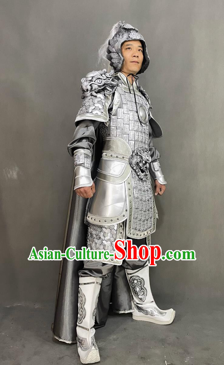 Chinese Han Dynasty Hero Costume Ancient China General Clothing Traditional TV Drama Romance of the Three Kingdoms Zhao Zilong Armor