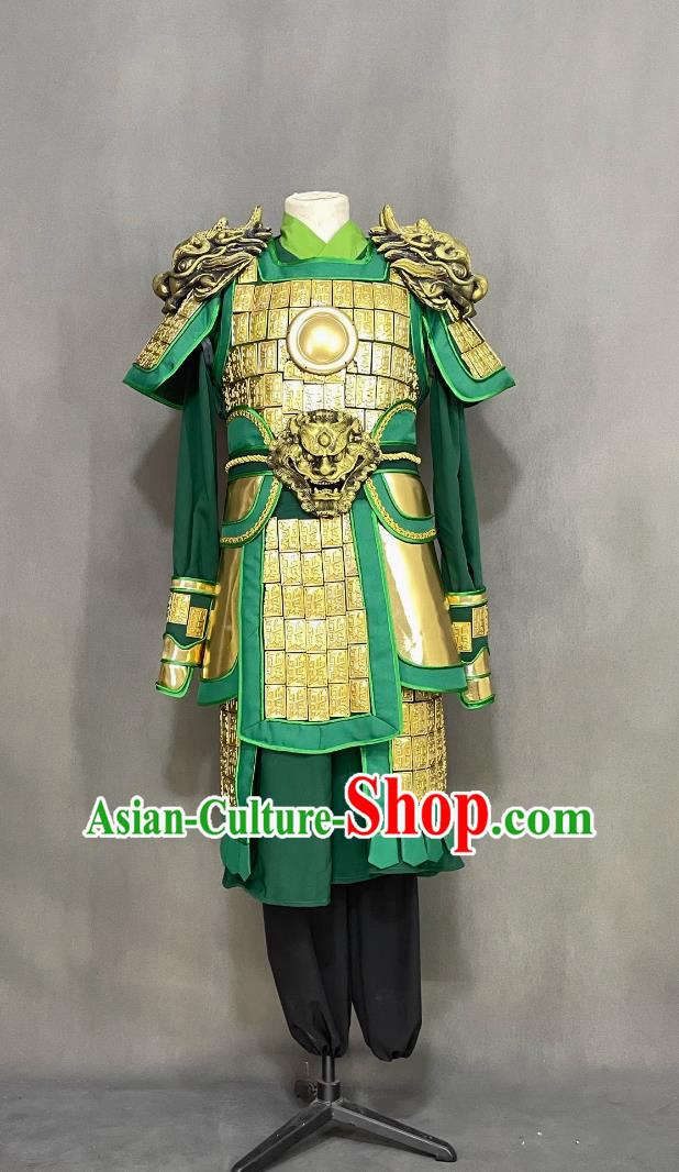 Chinese Han Dynasty Hero Guan Yu Costume Ancient China General Clothing Traditional TV Drama Romance of the Three Kingdoms Gwan Gong Armor