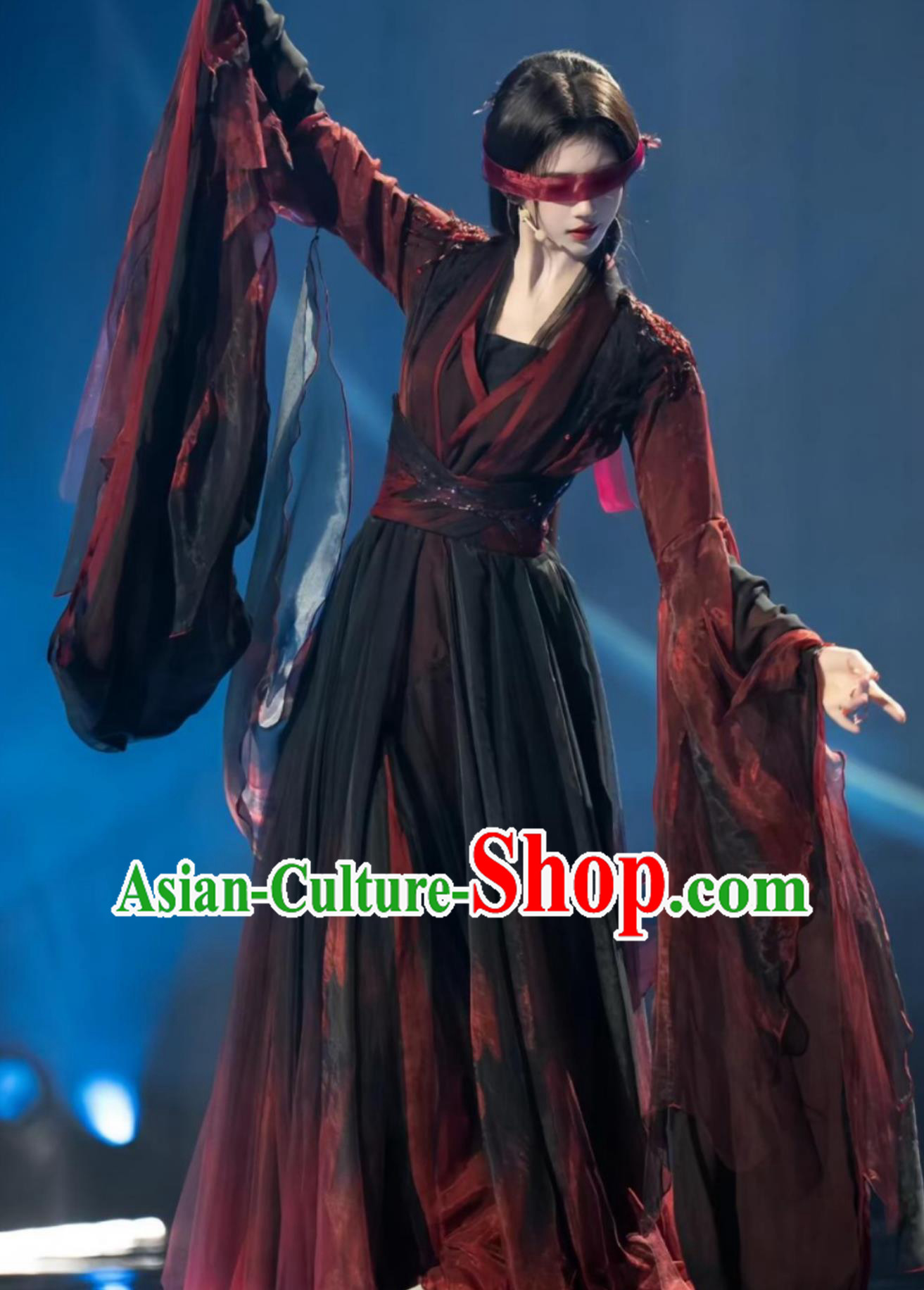 Woman Solo Dance Black Dress Chinese Classical Dance Costume Lotus Dance Clothing