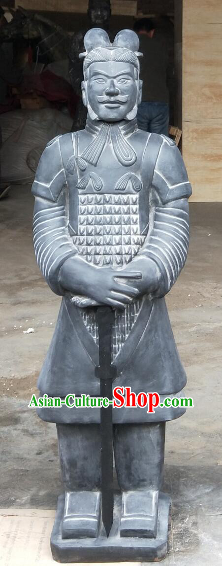 Chinese Xi An Terra Cotta Warrior Figure Qin Dynasty General Clay Statue