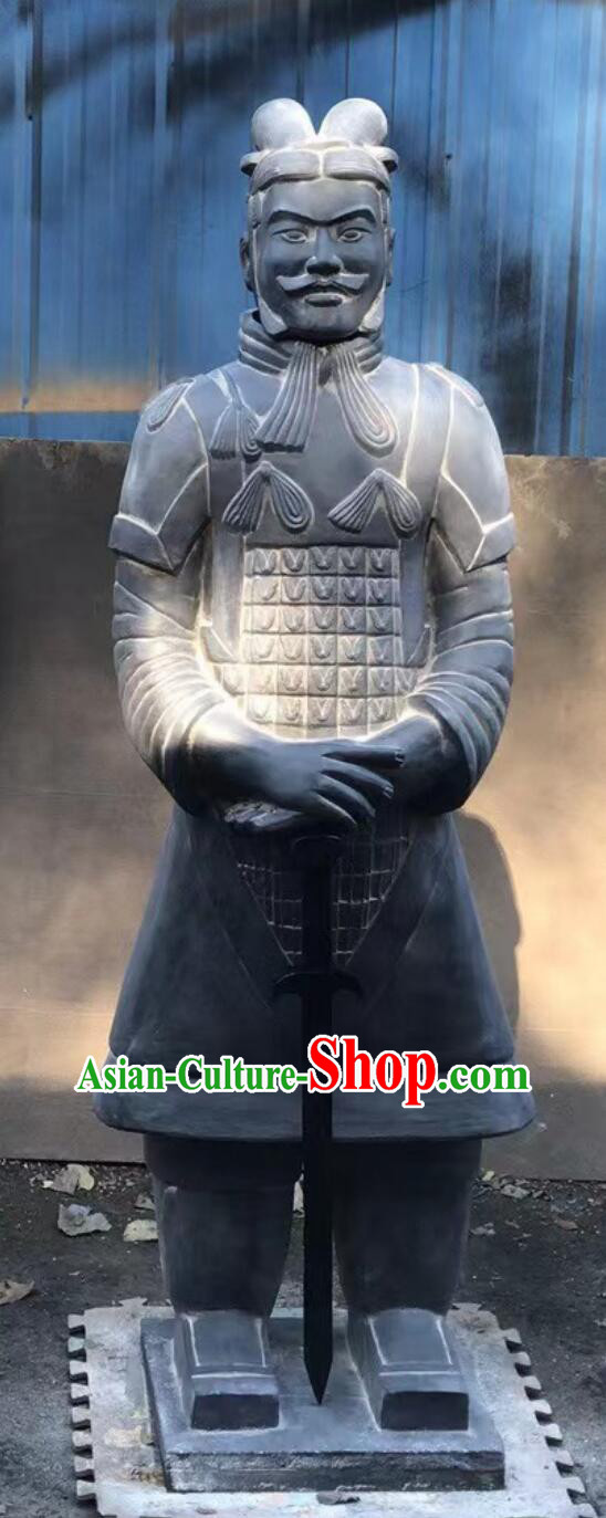Chinese Xi An Terra Cotta Warrior Figure Qin Dynasty General Clay Statue