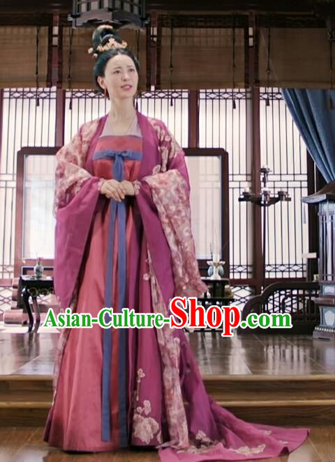 Chinese TV Series Weaving A Tale of Love Consort Yang Embroidered Dresses Ancient Tang Dynasty Empress Costumes