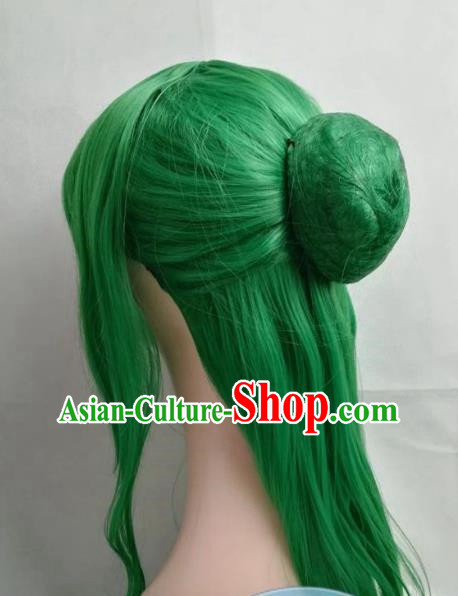 Fire Emblem COS Dawn Goddess Irenecia Green Cosplay Wig