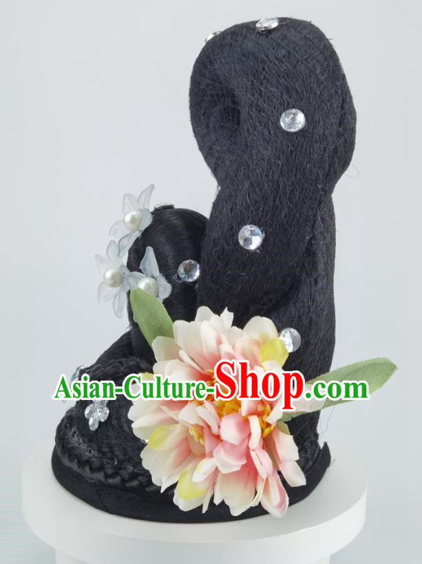 Hanfu Hair Bag Ancient Costume Headwear Classical Dance Hairband Wig Bag Art Test Hair Accessories Ancient Style Han And Tang Performance Styles Updos