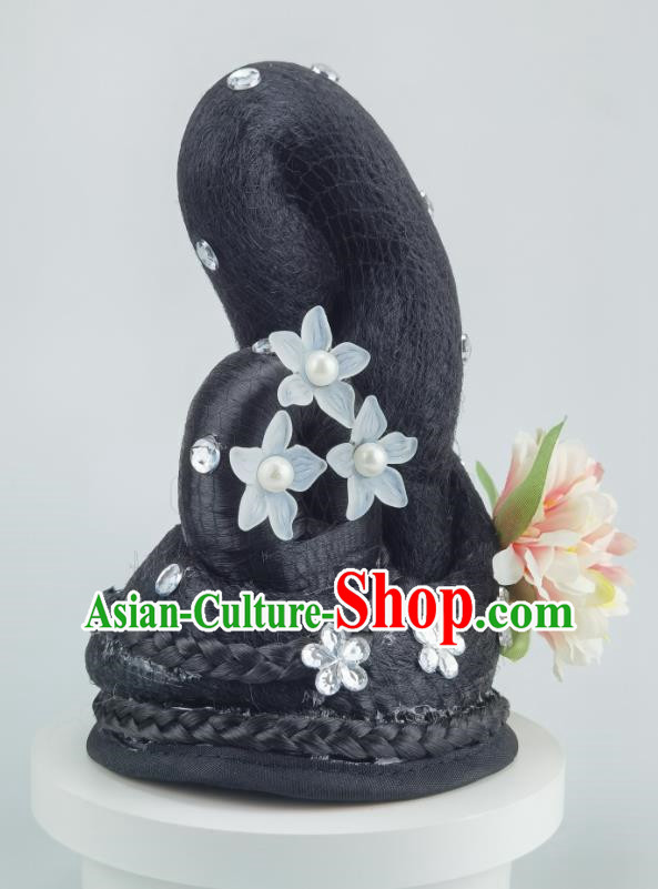 Hanfu Hair Bag Ancient Costume Headwear Classical Dance Hairbands Wig Bag Art Test Hair Accessories Ancient Style Han And Tang Performance Styles Updos