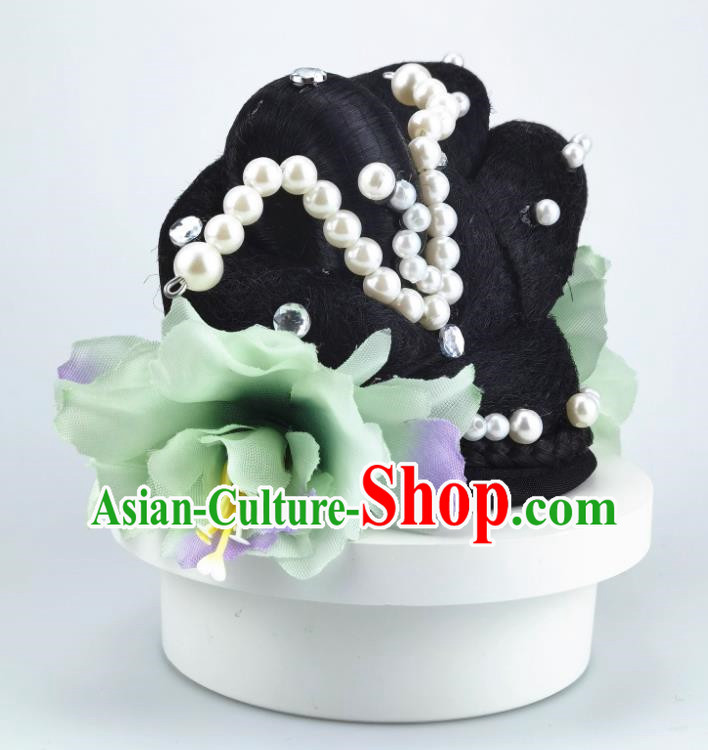 Classical Dance Drunk Qingbo Original Headdress Hanfu Wig Bag Dance Hair Accessories Art Test Headdress Costume Performance Headdress
