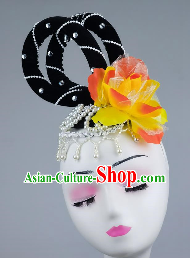 Taoli Cup Han Style Liying Dance Headwear Ancient Costume Hanfu Hair Accessories Tang Suit Accessories Pearl Classical Sideburns Wig Bag