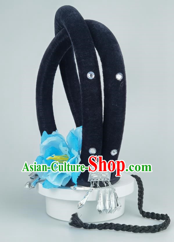 Lotus Award Drunk Spring Breeze Dance Headgear Classical Dance Style Hanfu Wig Braid Fairy Stick Hair Bag Hair Accessories Art Examination