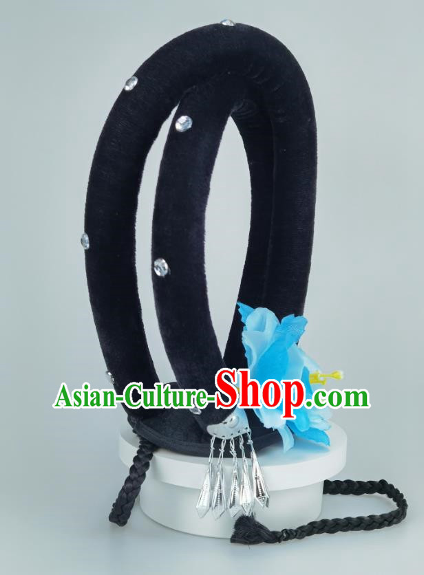 Lotus Award Drunk Spring Breeze Dance Headgear Classical Dance Style Hanfu Wig Braid Fairy Stick Hair Bag Hair Accessories Art Examination